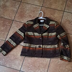 Chaus Brown Striped Blazer